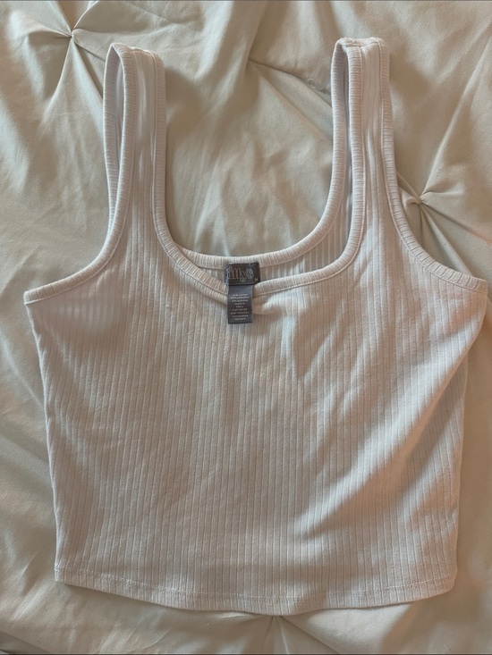 Tilly's Tops - Tilly's White Ribbed Tank Crop Top - Women